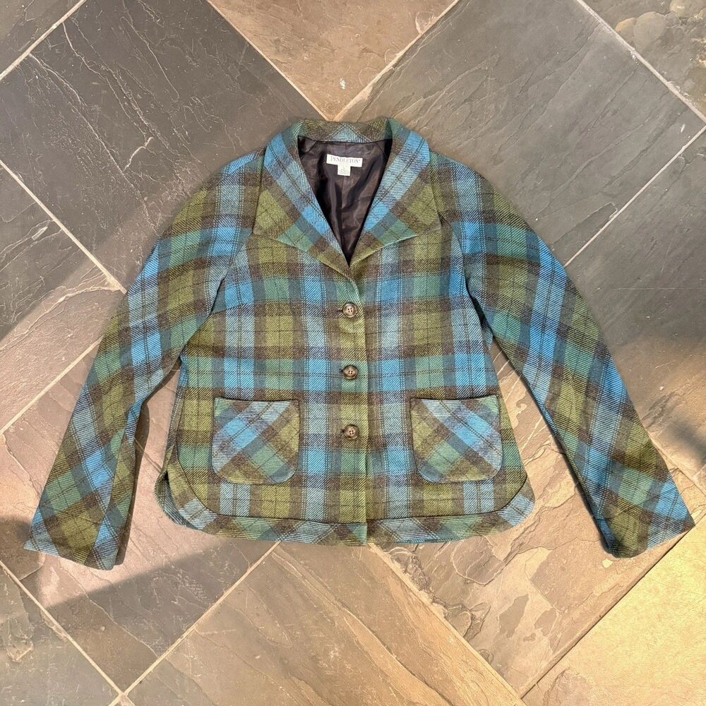 Pendleton Plaid Multicolor 100% wool coat